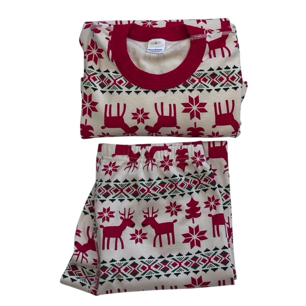 HANNA ANDERSSON Dear Deer Fair Isle Christmas Pajama Set Size‎ Medium